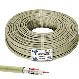 Cable Cable  4+1 CCTV 0.50 Kamera Kablosu - 50M