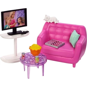 Barbie'nin Ev Içi Dekorasyon Aksesuarları Oturma Odası Seti