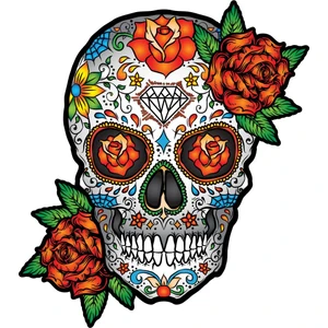 Sticker Fabrikası Kurukafa Gül Kurukafa Kuru Kafa Sticker 00518