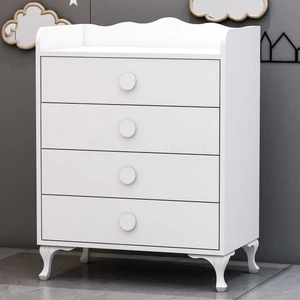 Garaj Home 4 Çekmeceli Şifonyer Parlak Beyaz Yüksek Kalite Sunta 74 cm Genişlik