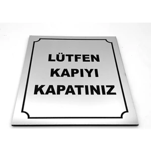 Se-Dizayn Lütfen Kapıyı Kapatınız Yönlendirme Tabelası 10 cm x 12 cm