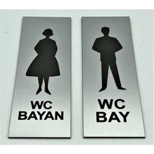 Se-Dizayn Wc Tuvalet Tabelası Bayan Bay Takım 2 Adet Kapı Yönlendirme Levha