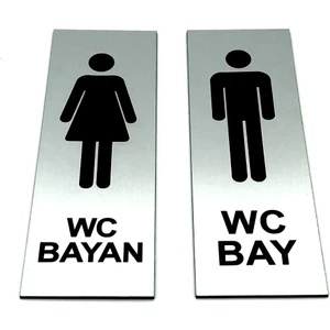 Se-Dizayn Wc Tuvalet Tabelası Bayan Bay Kapı Levhası 5 cm x 15 cm