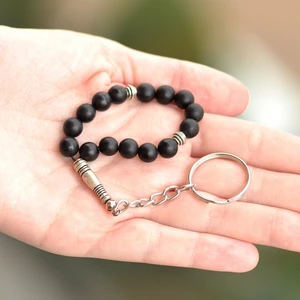 Taş Sandığı Obsidyen Taşı Tesbih Şeklinde Anahtarlık