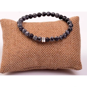 Taş Sandığı Obsidyen Taşı Bileklik ( 6 mm )