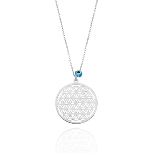 Erkoc Gold Silver 925 Ayar Gümüş Nazar Boncuklu Yaşam Çiçeği Kolye