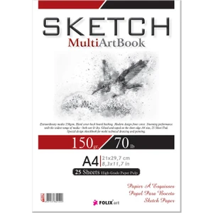Sketchbook Zigana A4 Tutkallı 150 gr. Beyaz 25 yaprak