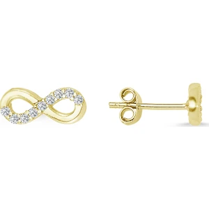 Altın Sepeti Altınsepeti Gümüş Altın Kaplama Sonsuzluk Küpe G128KPR2