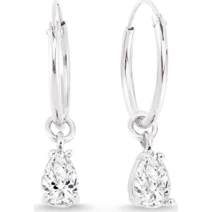 Altın Sepeti Altınsepeti Gümüş Damla Taşlı Halka Küpe G132KPT3R3