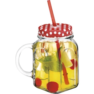 450 ml 2'li Kulplu Pipetli Limonata Bardağı