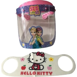 GÜRBEY PAZARLAMA Sue And Se Çocuklar Için Koruyucu Siperlik + Hello Kitty Maske