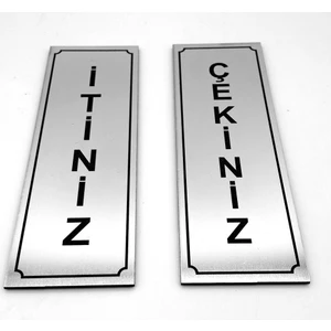 Se-Dizayn Itiniz Çekiniz Kapı Yönlendirme Levhası Takım 2 Adet 5 cm x 15 cm