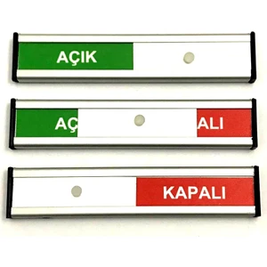 Se-Dizayn Açık - Kapalı Tabelası Kapı Isimliği Yönlendirme Levhası Sürgülü