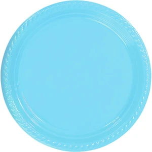 Açık Mavi Plastik Tabak 22 cm 25LI