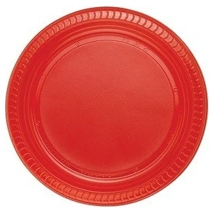 Kırmızı Plastik Tabak 22 cm 25LI