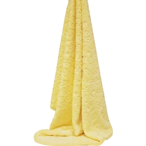 Peluş Bebek Battaniyesi Embos Sarı 100 x 120 cm