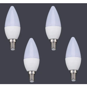 7 W E14 Ince Duy Beyaz Işık Mum Buji Led Ampul 4'lü