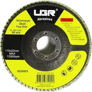 Ugr Metal Ahşap Flap Disk Zımpara 100 Kum 115X22 mm 10 Adet