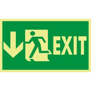 İzmir Serigrafi Fotolümen Exit (Sol Aşağı) 2.6 mm PVC Uyarı Levhası 15 x 30 cm