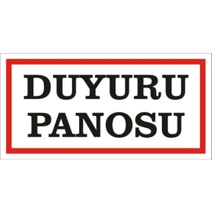 İzmir Serigrafi Duyuru Panosu Galvaniz Uyarı Levhası 17 x 35 cm