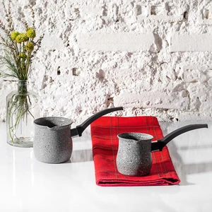 Bio Granit Dark Silver Cezve Seti