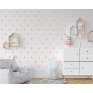 Elka Bayrak 3 cm Mat Pembe Yuvarlak Puantiye Duvar Sticker 100 Adet