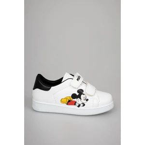 Gimer Avm Baskılı Beyaz Garnisi Siyah Çocuk Ayakkabı