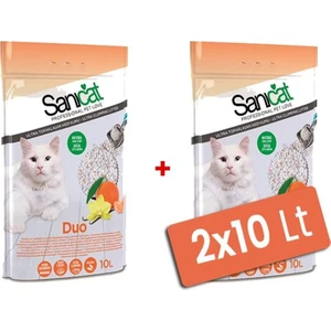 Duo Vanilya&mandalinalı Topaklanan Kedi Kumu Ince 2X10 Lt