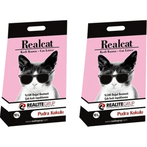 Real Cat Topaklanan Kedi Kumu Pudralı 10 Lt x 2 Adet