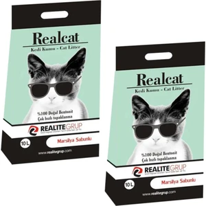 Real Cat Topaklanan Kedi Kumu Sabunlu 10 Lt x 2 Adet
