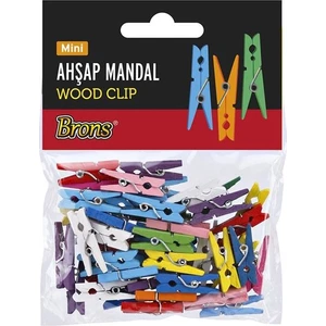 BR-908 Mini Renkli Ahşap Mandal 2.5 cm 25'li