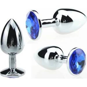 Perfect Lover Mor Taşlı Metal Anal Plug Large
