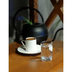 The Mia Gina Kahve Yanı Su Bardağı 6'lı Set - Gümüş