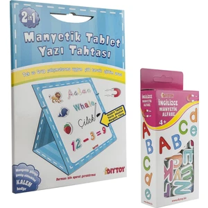 Diy Toy Diytoy Manyetik Tablet Yazı Tahtası Mavi + Manyetik Harfler