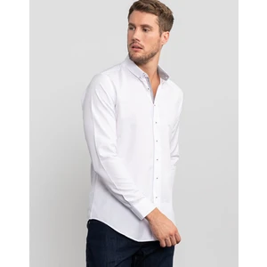 Slim Fit Düz Beyaz Erkek Gömlek