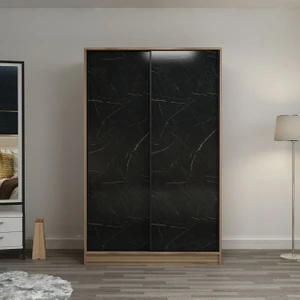 Kale 2 Kapaklı Sürgülü Dolap 120 Cm  - Dore/Royal Mermer
