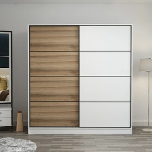 Kale 2 Kapaklı Sürgülü Dolap 180 Cm - Beyaz/Dore