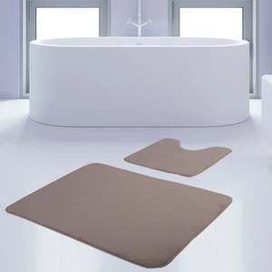 Bonny Home 2'li Unicolor Vizon Kaymaz Taban Banyo Paspası & Halısı Seti