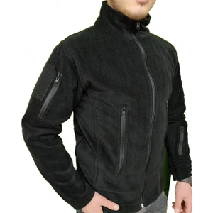 Askeri Siyah Ourdoor Trekıng Kamp Fermuarlı Polar Mont Ceket