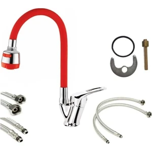 Armatür Guadro Hareketli Borulu 2 Fonksiyonlu Mutfak Eviye Musluğu Çeşmesi Bataryası Yağmurlama Özellikli