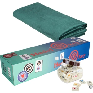 Hedef Okey Okey Takımı + Masa Örtüsü Yeşil Set