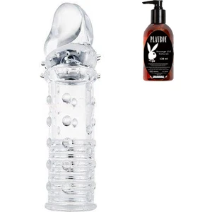 TOY JOY Power Stud Sleeve Dolgulu Penis Kılıfı ve Playboy Masaj Yağı