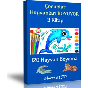Çocuklar Hayvanları Boyuyor Boyama Kitap Seti -3 Kitap