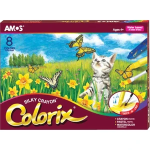 Colorix Silky Crayon 8 Renk Pastel + Sulu + Mum Boya