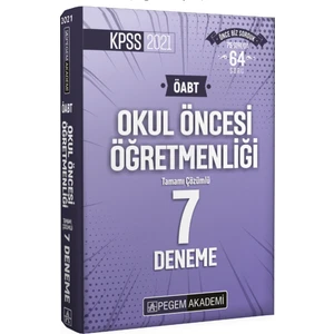 Pegem Akademi Yayıncılık KPSS 2021 ÖABT Okul Öncesi Öğretmenliği Tamamı Çözümlü 7 Deneme