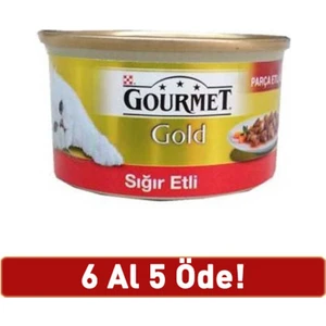 Gourmetgold Sığıretli Yetişkin Kedi Konservesi 85G 6 Adet Parça Etli Soslu