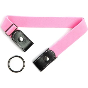 Elastik Toz Pembe Tokasız Kemer