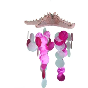 Yıldızlı Sedef Rüzgar Çanı -Beyaz Pembe