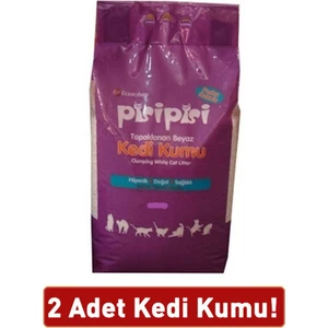 Pisi Pisi Pisipisi Topaklaşan Bentonit Ince Kedi Kumu  2X10KG