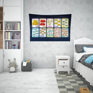 Matematik Temalı Eğitici Çocuk Odası Duvar Örtüsü Halısı 140 x 100 cm